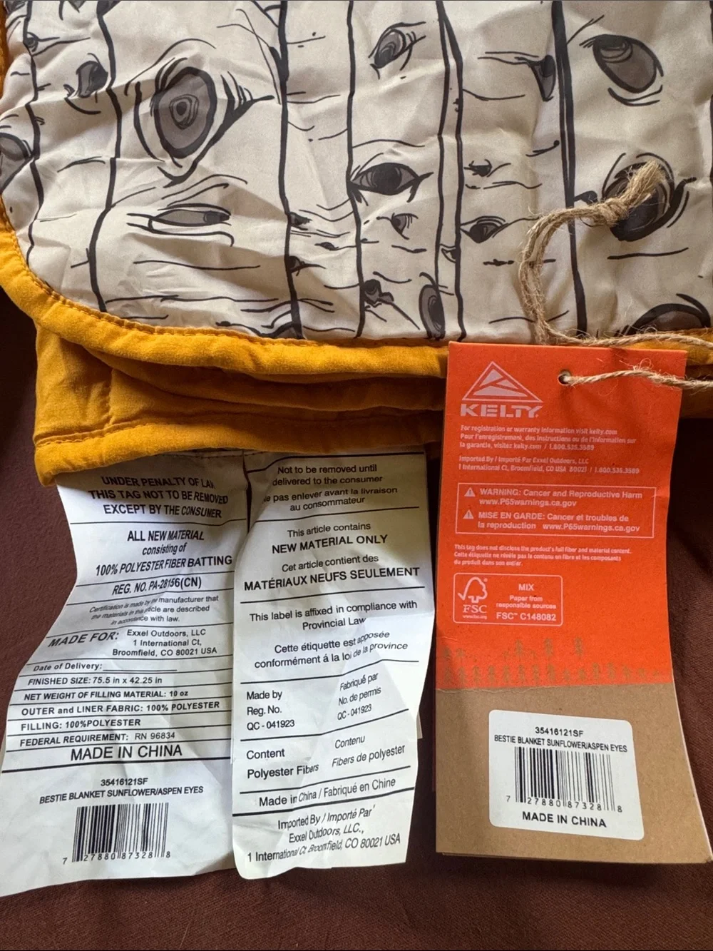 Kelty bestie blanket camping picnic sunflower color/ aspen cloudloft NEW NWT